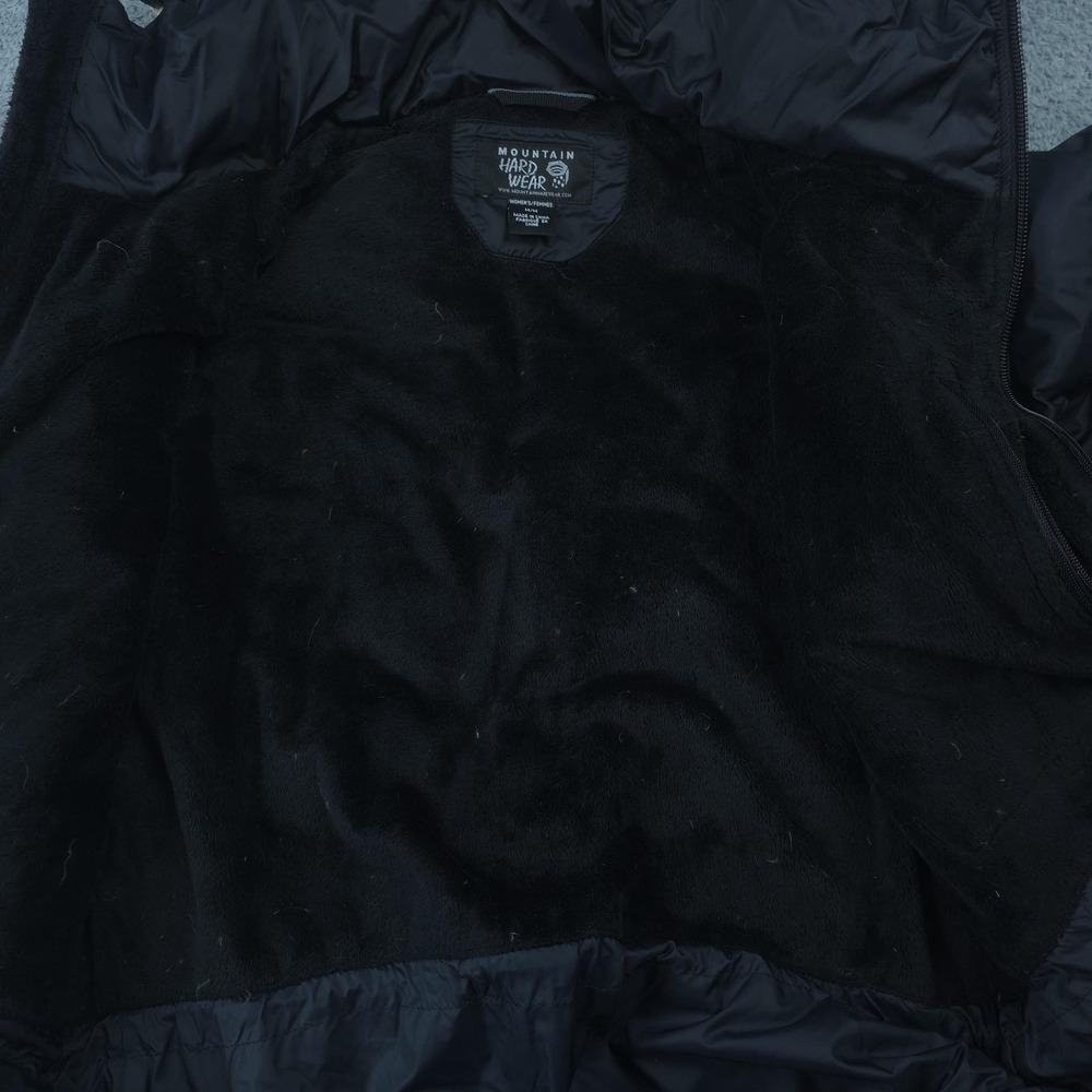 Mountain Hardwear Coat Womens Medium Black Hooded Down Parka Faux Fur Quilted - Picture 7 of 15